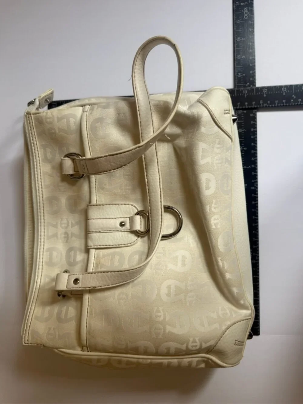 Aigner Monogram Cream Satchel